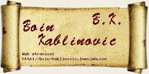 Boin Kablinović vizit kartica